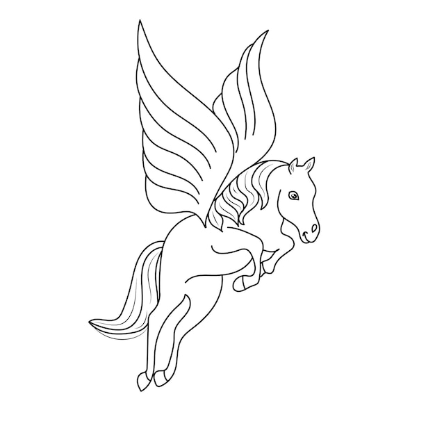 Vector unicornio niños para colorear página vector diseño imprimible en blanco para que los niños completen vector gratuito