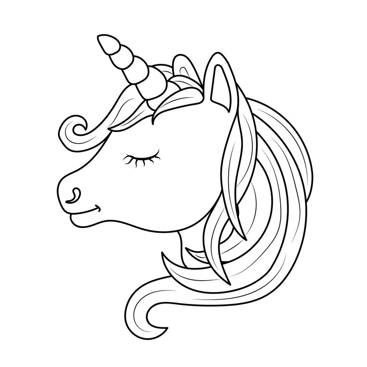 Vector unicornio niños para colorear página vector diseño imprimible en blanco para que los niños completen vector gratuito