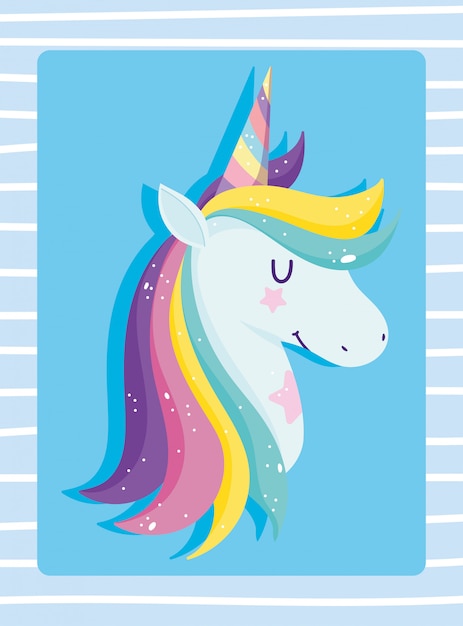 Unicornio con pelo arcoiris