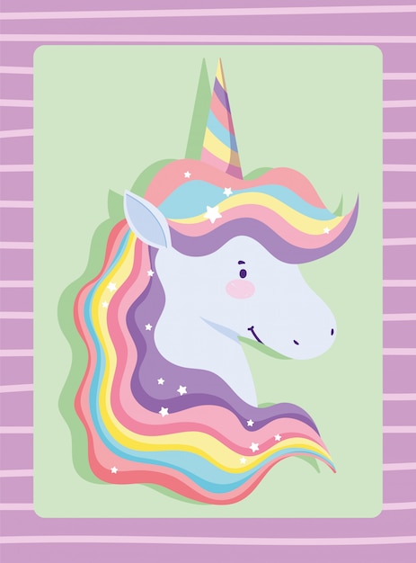 Unicornio con pelo arcoiris