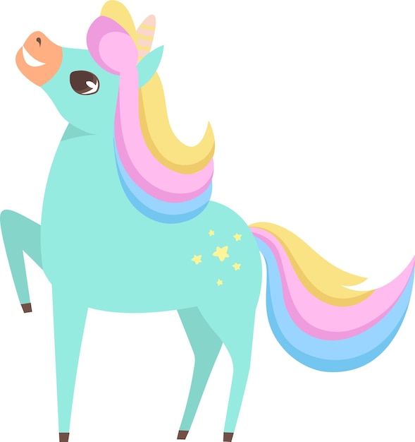 Unicornio de pie dibujado a mano