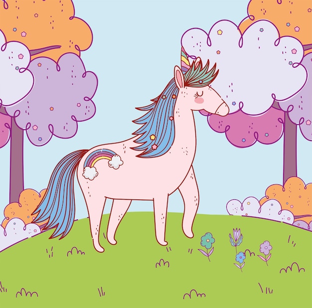 Unicornio en el prado