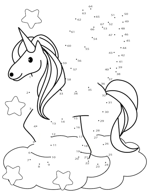 Unicornio Punto A Punto Página Para Colorear Para Niños
