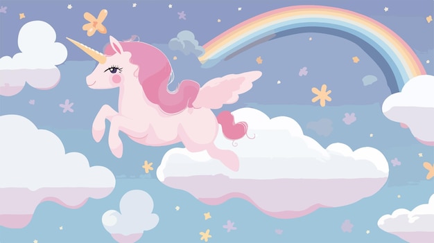 un unicornio rosa con un arco iris y las palabras unicornio en la parte inferior
