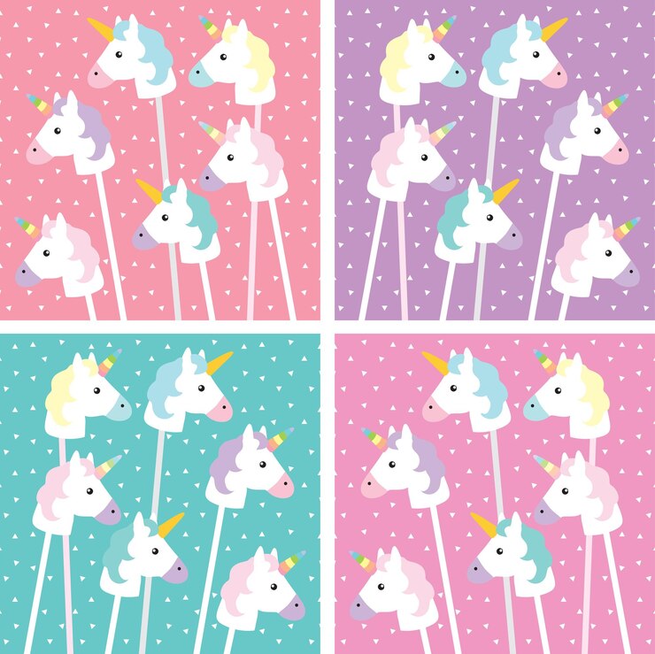 Vector unicornio rosa unicornio pony rosa chica