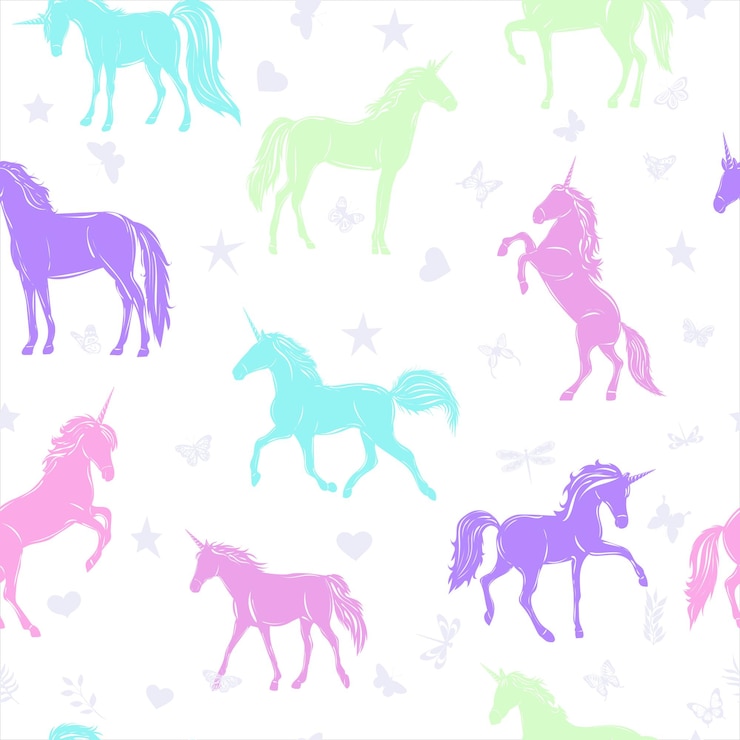 Vector unicornios estrellas vector de fondo blanco transparente