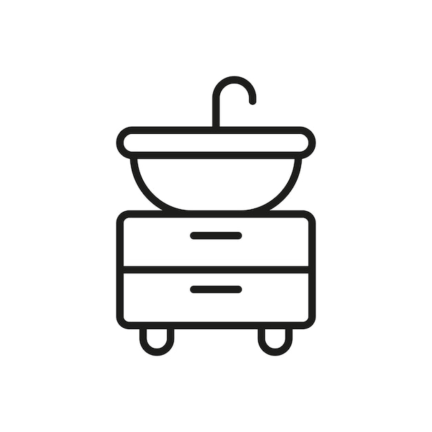 Unidad de vanidad icono de baño vector diseño básico simple y moderno