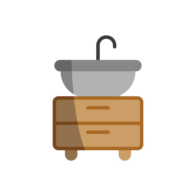 Unidad de vanidad icono de baño vector diseño básico simple y moderno