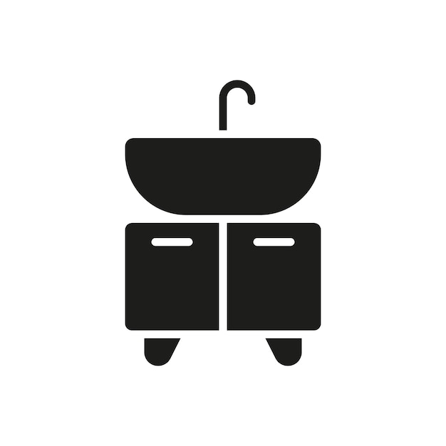 Unidad de vanidad icono de baño vector diseño básico simple y moderno