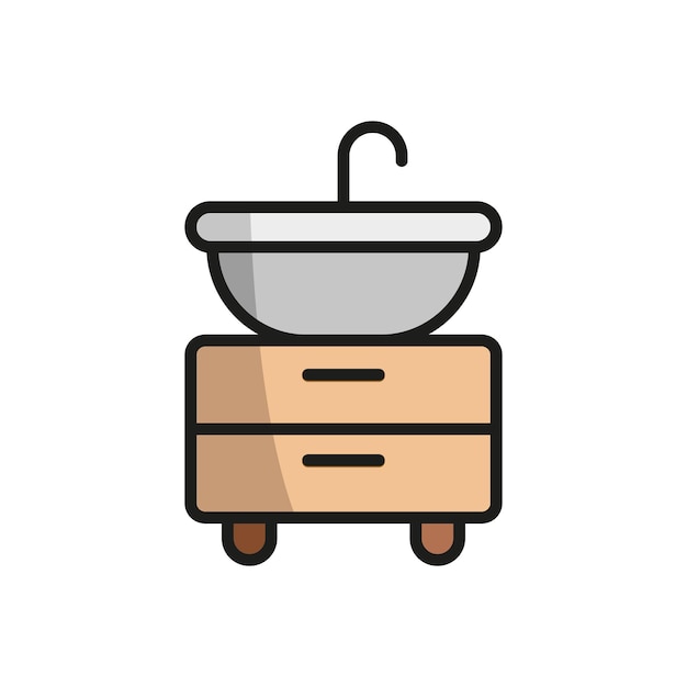 Unidad de vanidad icono de baño vector diseño básico simple y moderno