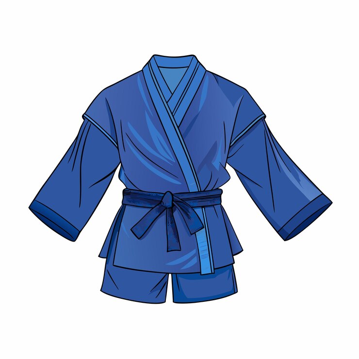 Vector el uniforme azul de sambo kimono chaqueta y pantalones cortos 25