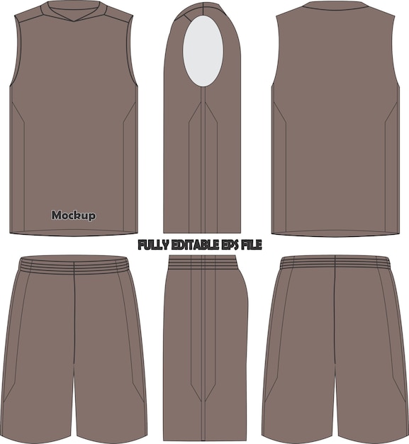 Uniforme de baloncesto Jersey Shorts Mock ups