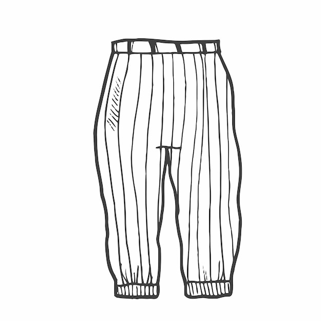 Uniforme de béisbol de Doodle Pantalones deportivos Ilustración vectorial