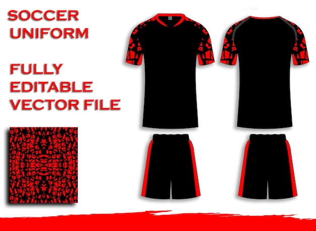 Vector uniforme de fútbol vector archivo jersey y short