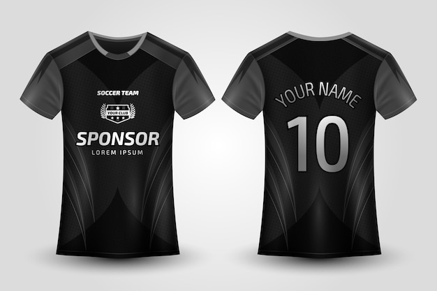 Uniforme de jersey de fútbol negro