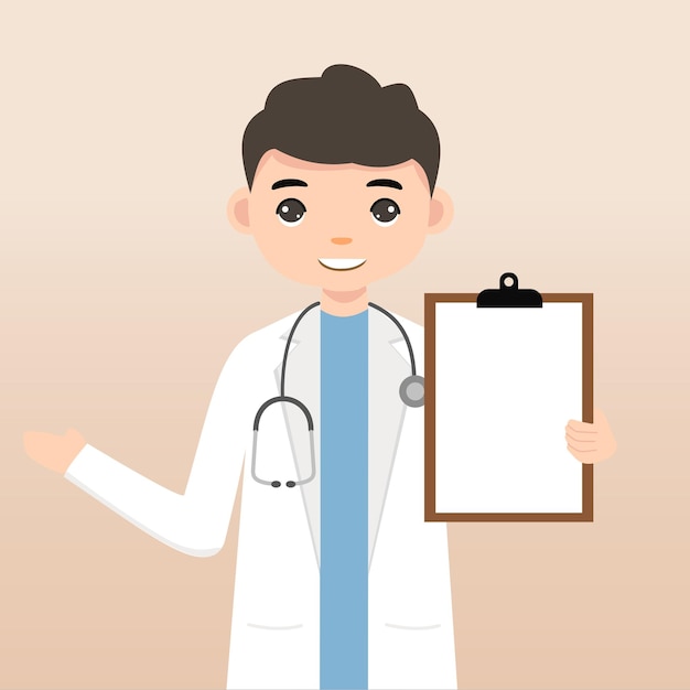 Uniforme médico en la ilustración de vector de clínica médica