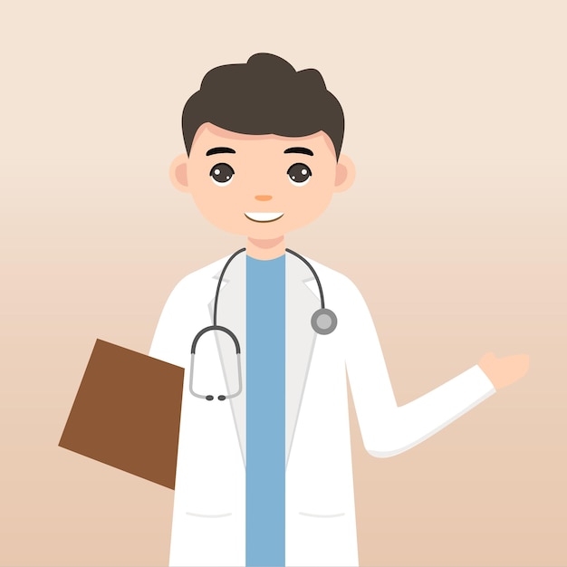 Uniforme médico en la ilustración de vector de clínica médica
