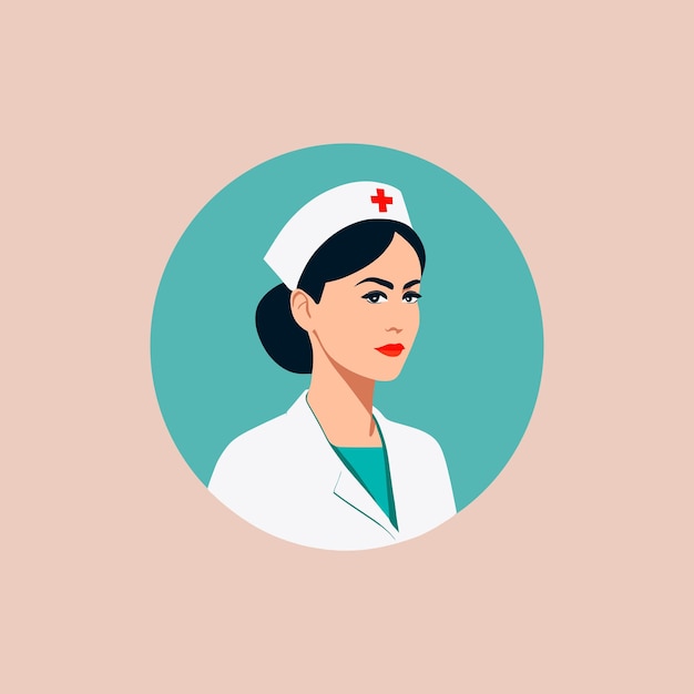 uniforme de trabajo tradicional del personal de atención médica entre el marco circular