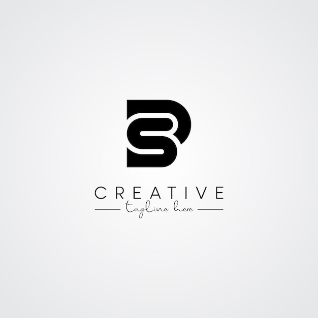 Unique moderno artístico SD DS Logo de letras inicial basado en la letra icono de logotipo