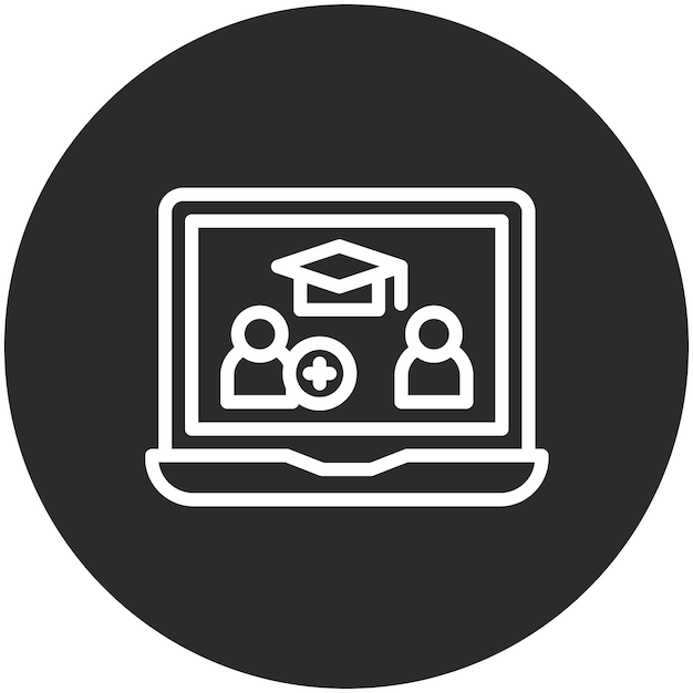 Unirse a la ilustración del icono vectorial de clase del conjunto de iconos de educación en línea