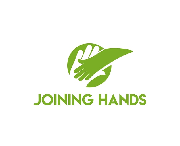 Unirse a la mano Logo marca identidad corporativa vector logo diseño