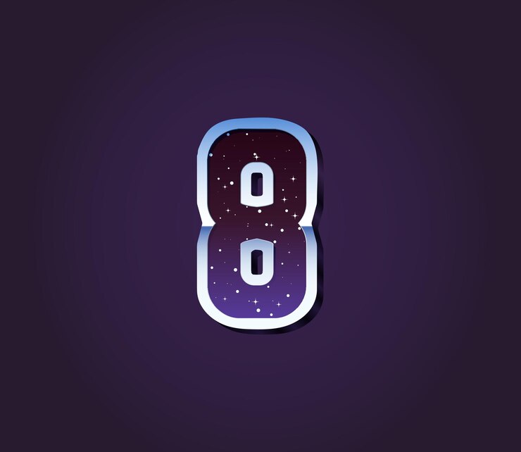 Vector universo 80s retro sci-fi font número de dígitos vector