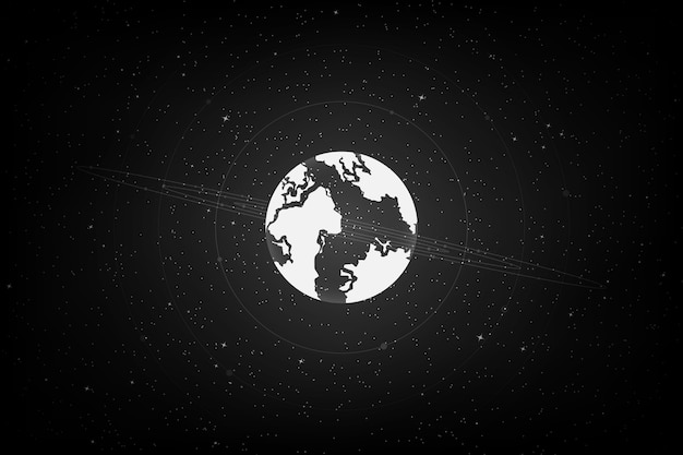 Vector universo planeta abstracto blanco y negro