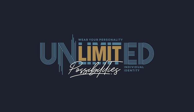 unlimited modernas y elegantes citas motivacionales tipografía ilustración vectorial diseño de eslogan