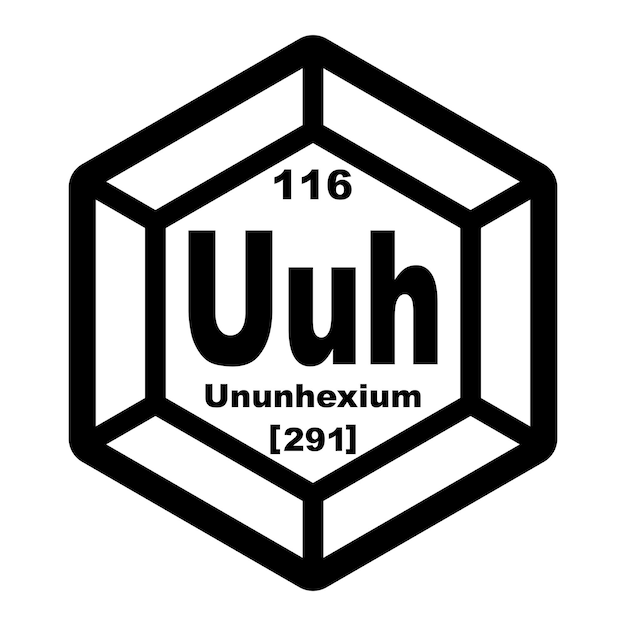 Ununhexium química icono elemento químico en la tabla periódica