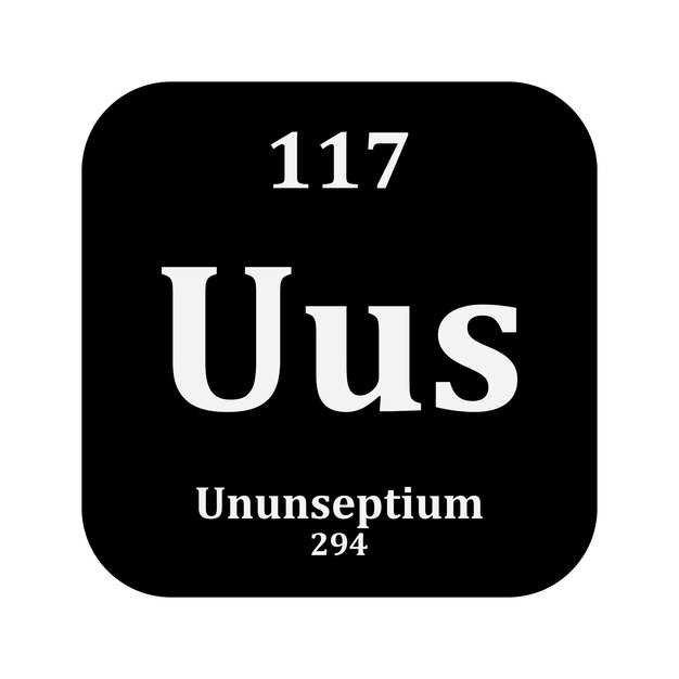 Ununsetium química icono elemento químico en la tabla periódica