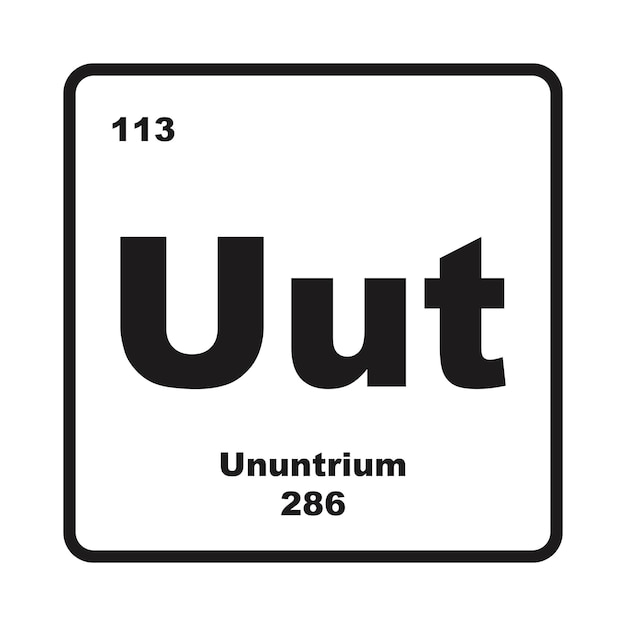 Ununtrio química icono elemento químico en la tabla periódica