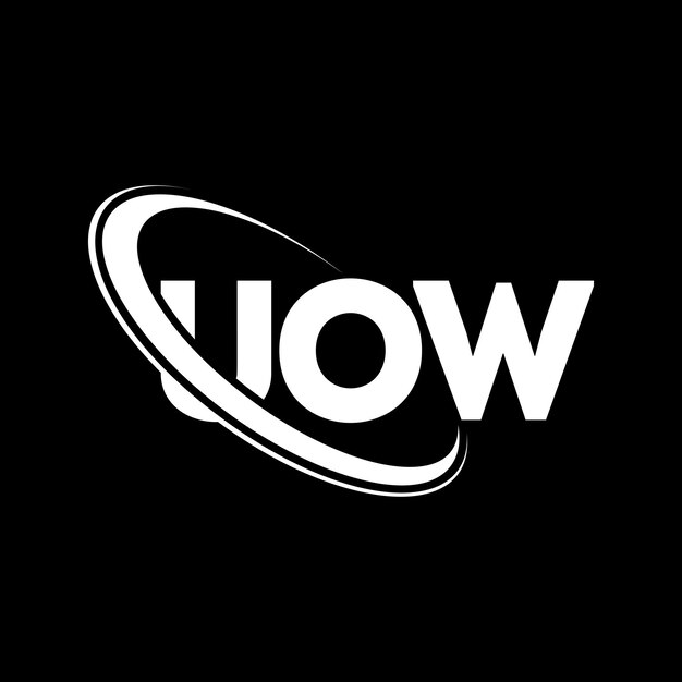 UOW logotipo UOW letra UOW letra diseño del logotipo Iniciales UOW logotipo vinculado con círculo y mayúscula monograma UOW tipografía para negocios de tecnología y marca inmobiliaria