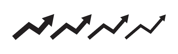 upward direction rising arrows vector set