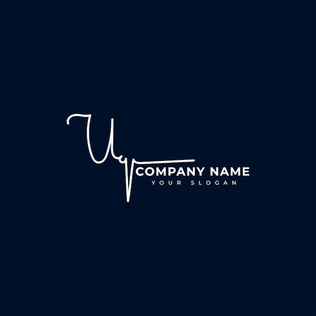 Uq Diseño de vector de logotipo de firma inicial
