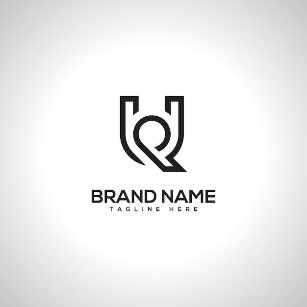 UQ QU Diseño de logotipo de letra única mínima Símbolo vectorial inicial