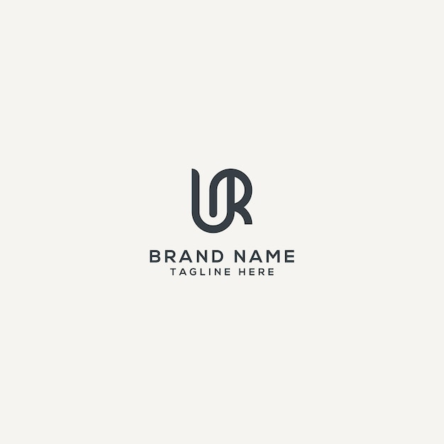 UR Abstracto Diseño de la letra del logotipo RU plantilla de diseño del logotipo de vector plano