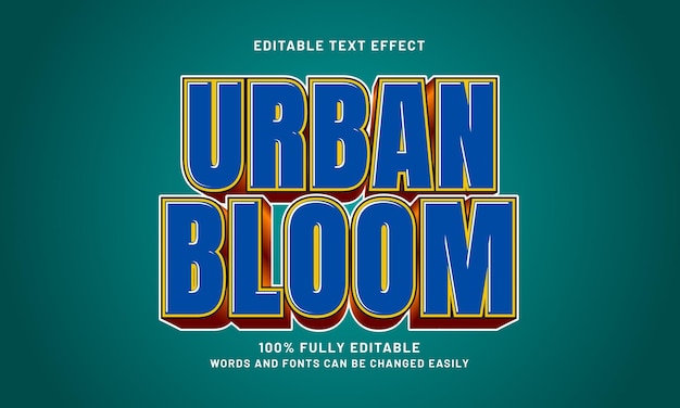 urban bloom efectos de texto editables con un tema de ciudad y pueblo