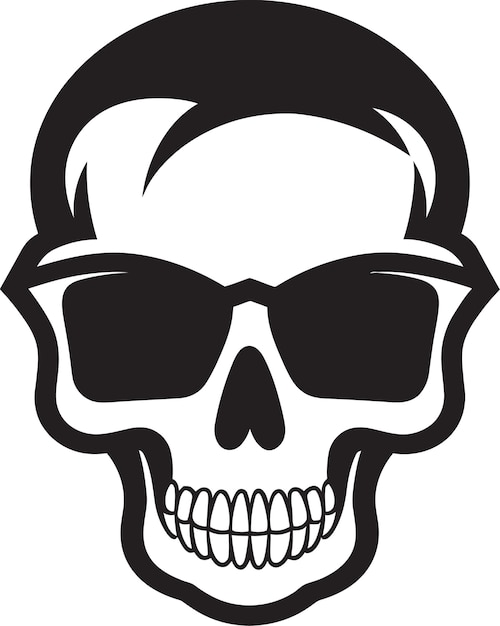 Urban Swagger Black Skullhead Vector Brilliance Edgy Elegance Funky Monochrome Skull Art (Arte del cráneo monocromático funky)