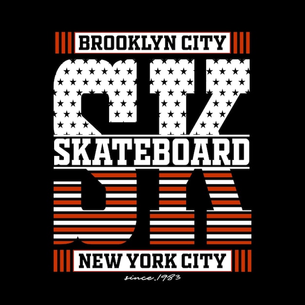 urbano nueva york monopatín eslogan tipografía diseño gráfico imprimir camiseta vector ilustración