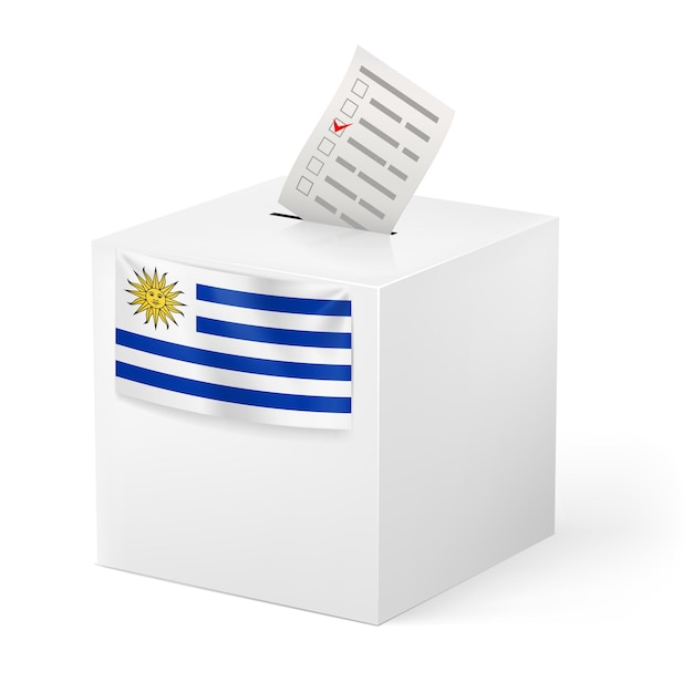 Urna con papeleta de voto uruguay