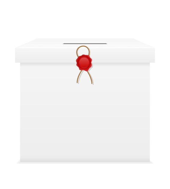 Urna para votación electoral aislado sobre fondo blanco.