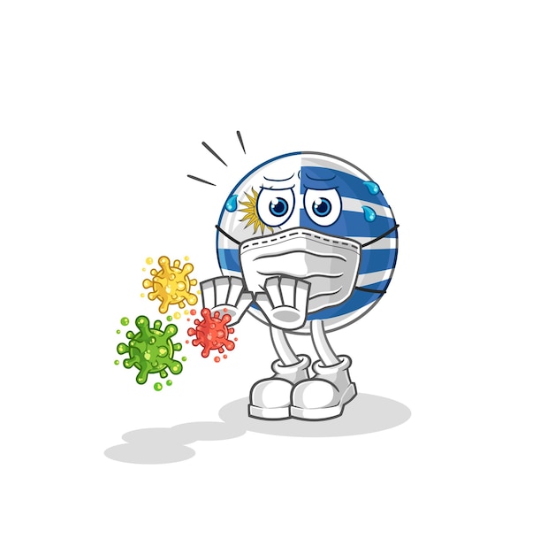 Uruguay rechaza virus caricatura caricatura mascota vector