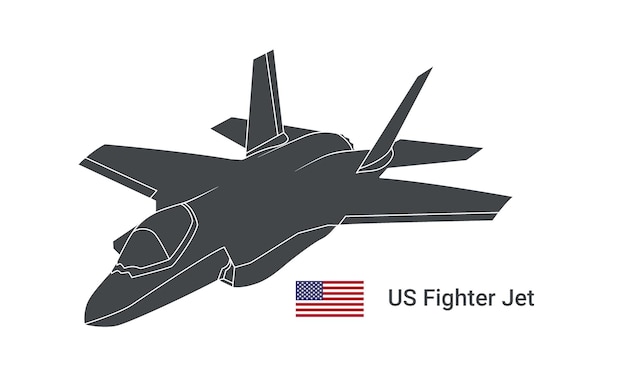 Us military f-35 stealth fighter jet vector ilustración