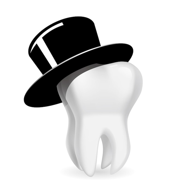 Vector use los dientes del sombrero. aislado sobre fondo blanco.