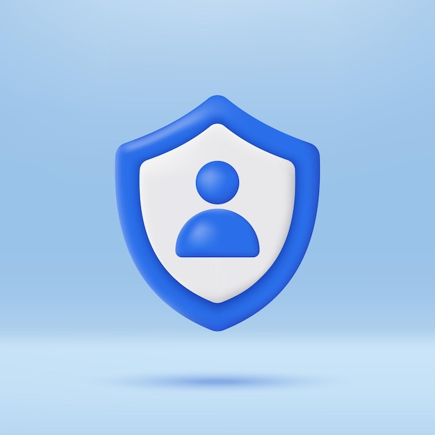 User shield with green checkmark icon User authentication and access management Data security privacy control and account protection Minimalist cartoon icon Trendy and modern vector in 3d style