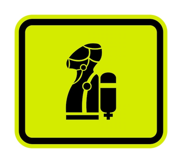 El uso de aparatos respiratorios autónomos SCBA Símbolo aislado en fondo blanco Ilustración vectorial EPS10