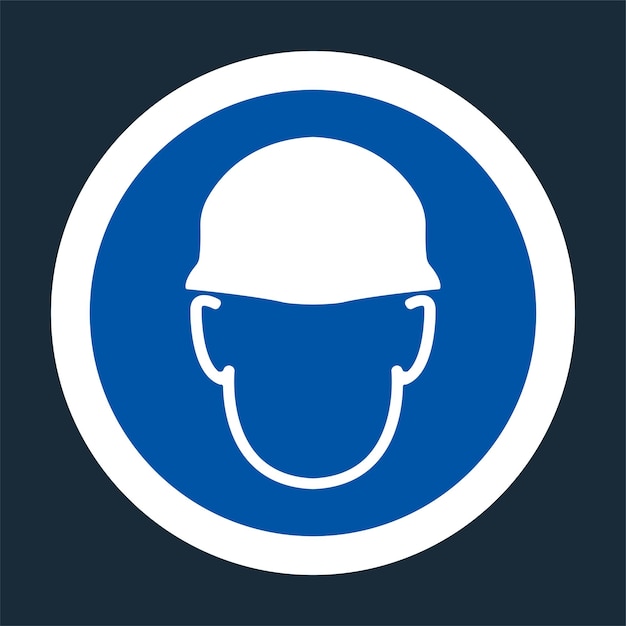 El uso del casco Símbolo del letrero En fondo negro Ilustración vectorial