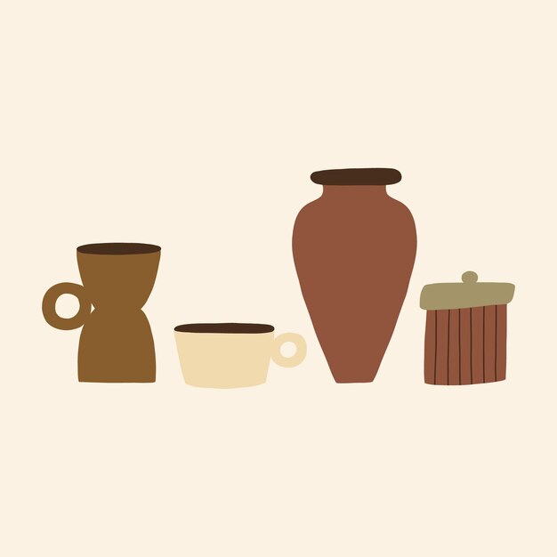 Uso de cerámica de arcilla minimalista hecho a mano