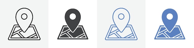 Uso del conjunto de vectores de iconos de ubicación para la web