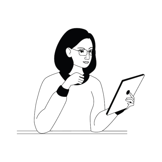 el uso de_tab_outline_vector_illustration_2